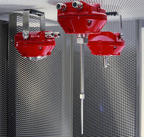 Three fire detectors in focus